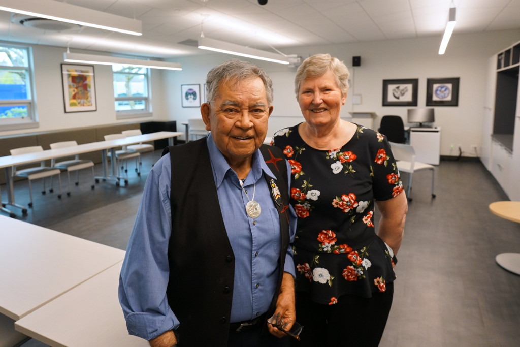 Dr. Skip and Linda Dick at the Sp’ce (Basket Ceremony) to recognize their remarkable contributions.