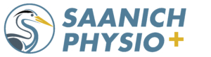 donor logo - saanich physio plus logo in light blue text