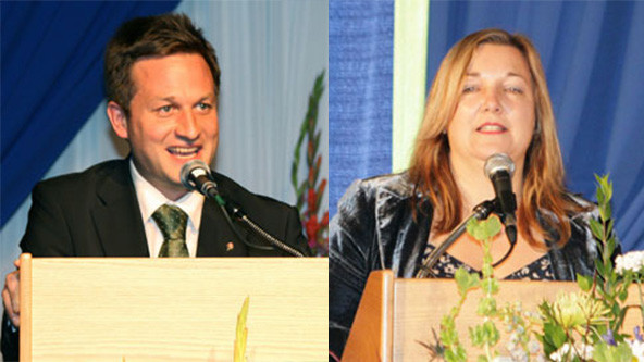 Rob Fleming (left), Dorothea Harris (right)