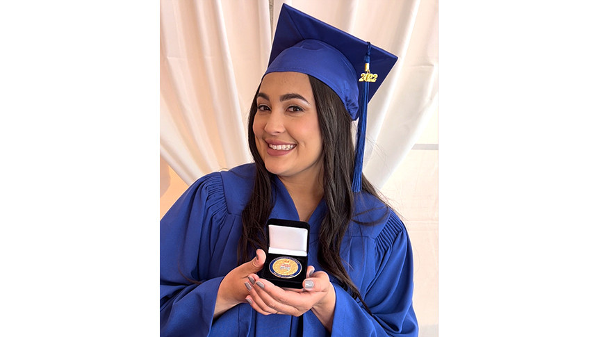 Gretta with her award