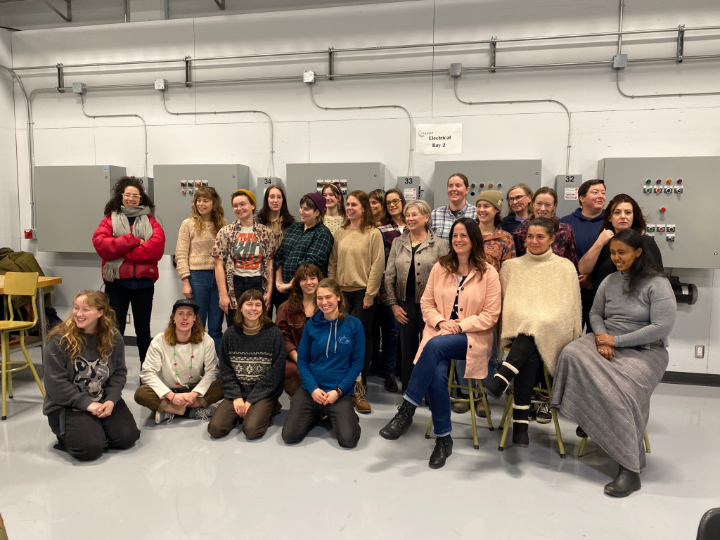 a group photo of Women in Trades students who attended the Dec. 15 luncheon.