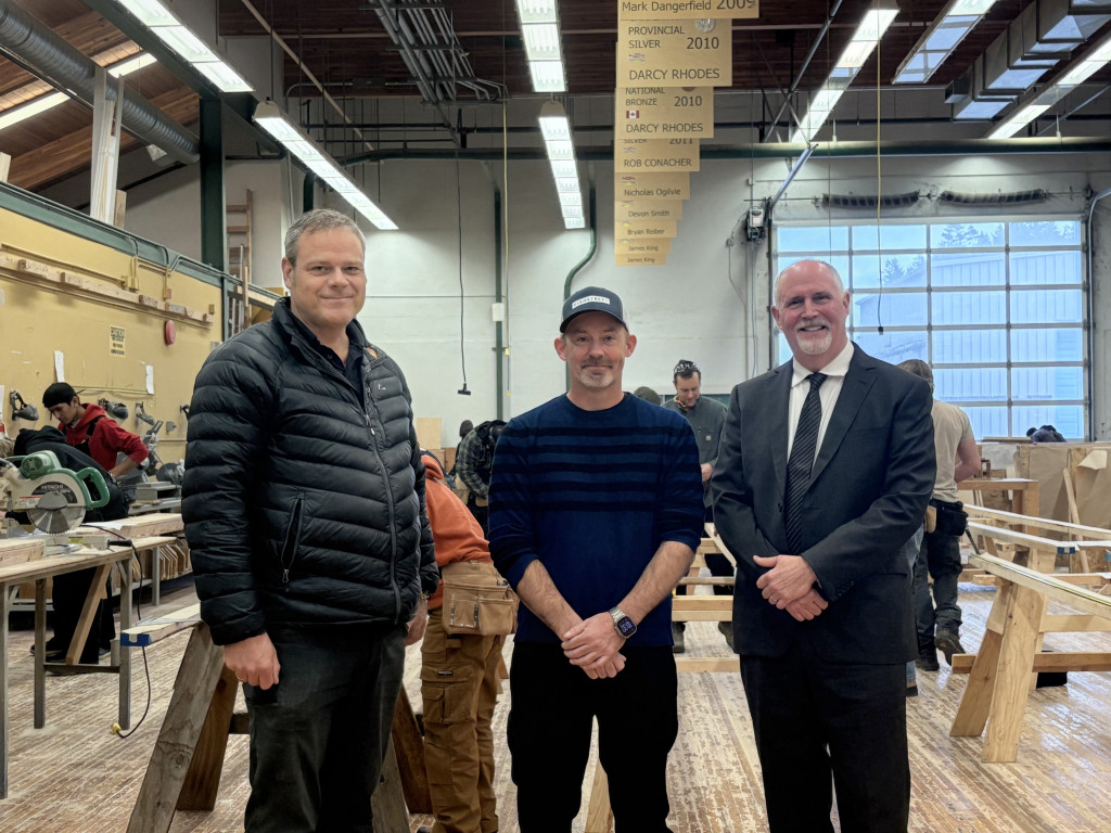 Albert van Akker, Chair, Architectural Trade, with Sean Price, Field Operations Director at Highstreet and Richard Stride, Acting Provost and Vice-President, Education and Innovation