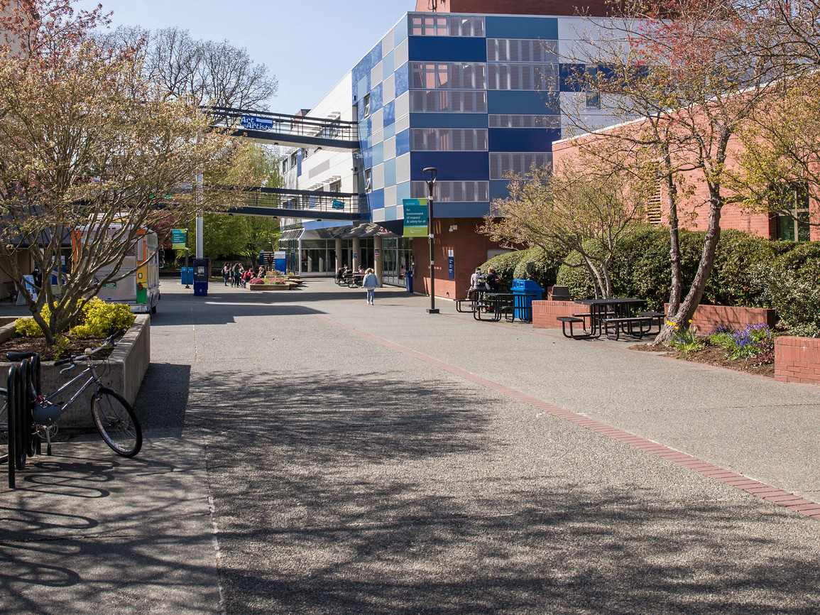 Outside of the Arts&Sci building. Campus is in full bloom in Spring