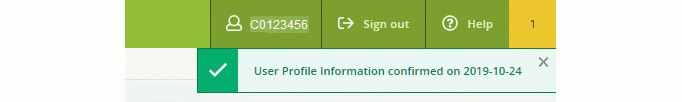 • Notification messages will display to confirm changes or updates you make in the system