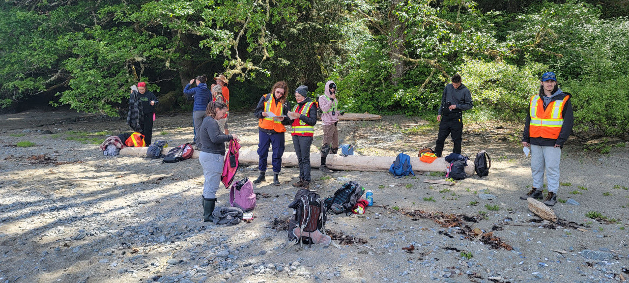 Carla Monteiro in the centre wearing a red crew vest - Archaeology Field Assistant program