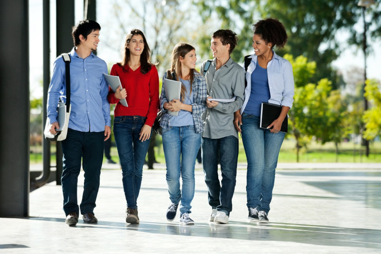 Students walking together